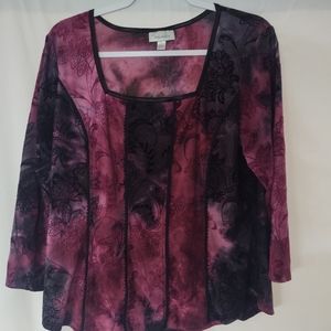 Burgundy and Black Blouse